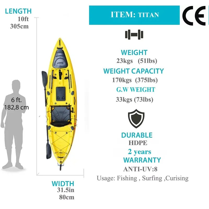 Kayak de pêche monoplace de 10 - Fishing Kayak Paddle avis et prix