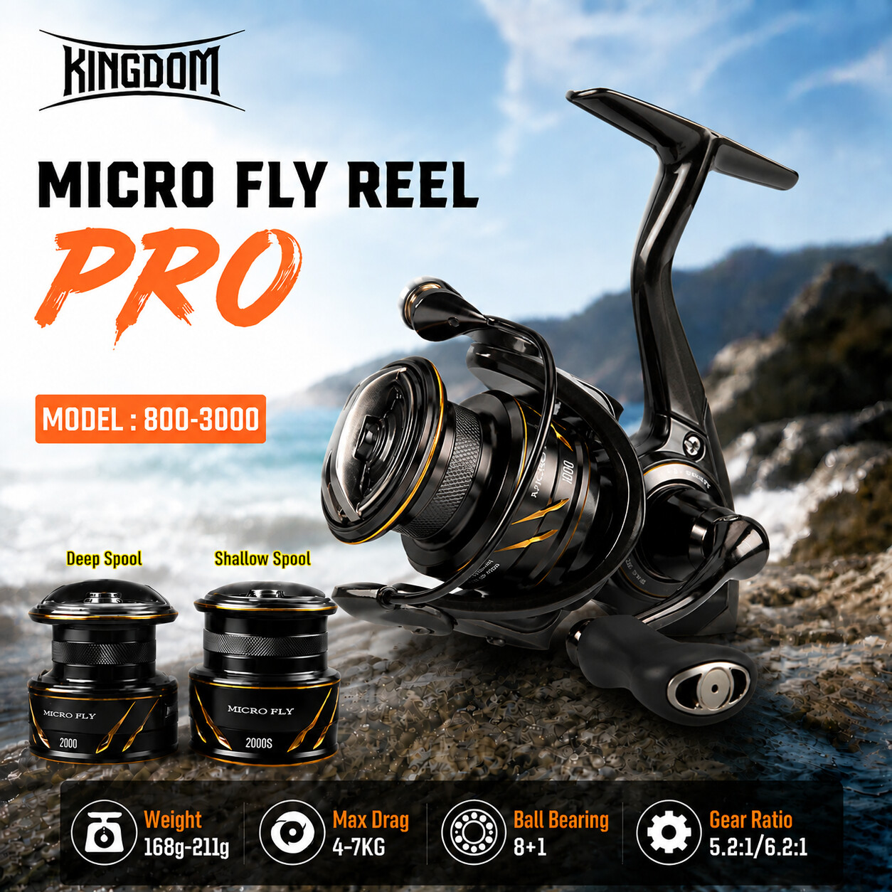 Moulinet de pêche spinning Kin - Abu Garcia Reel Revo avis et prix